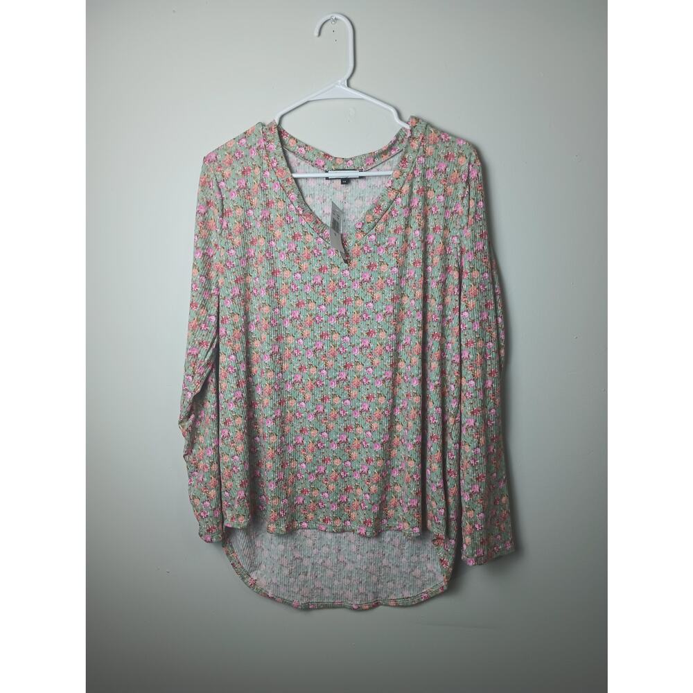 Discreet Flowy Floral Slouchy Blouse Top Long sleeve NWT Women 1X‎ Prairie Gift